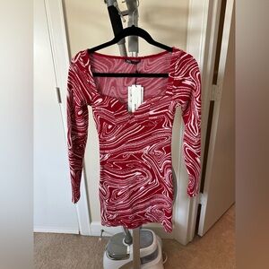 ZARA red knit mini dress